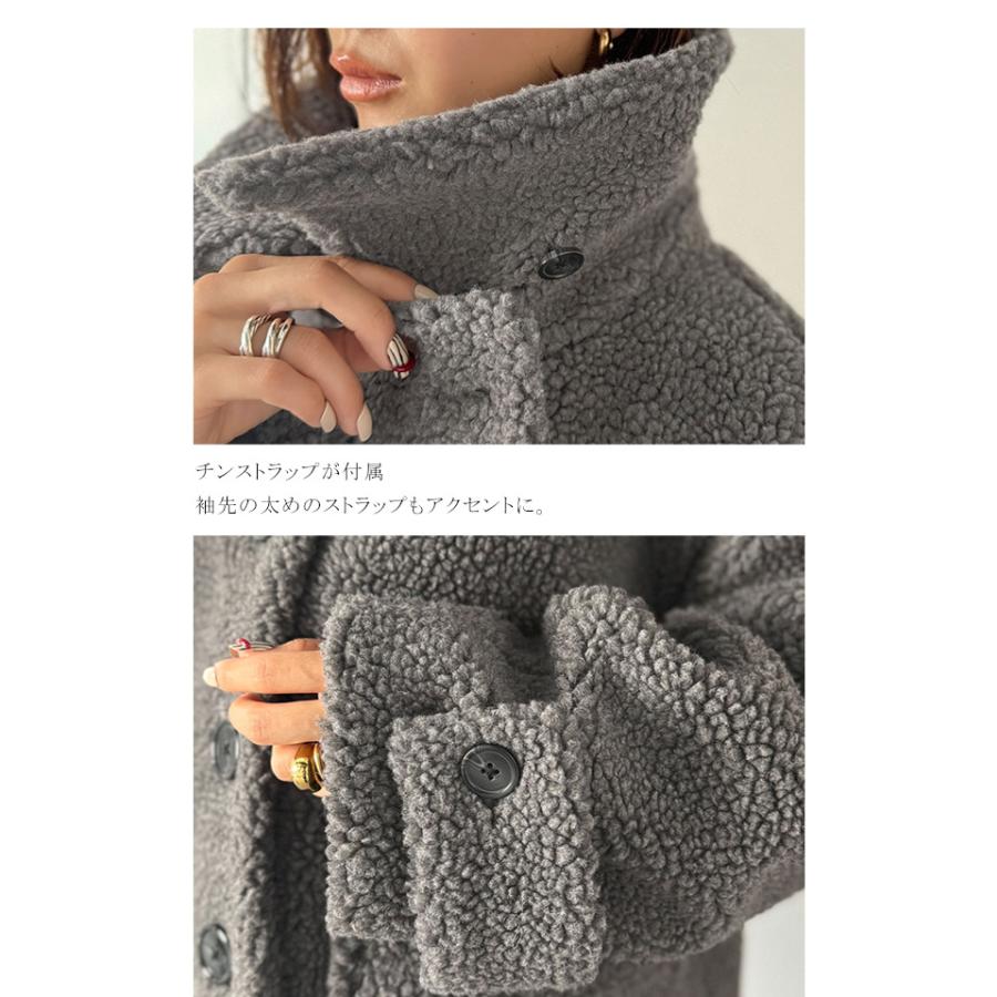 《java ジャバコラボ》ブルゾン レディース 大きいサイズ アウター ボア ショートブルゾン 大きめポケット ゆったりシルエット 保温性 実用性 | classicalelf | 16