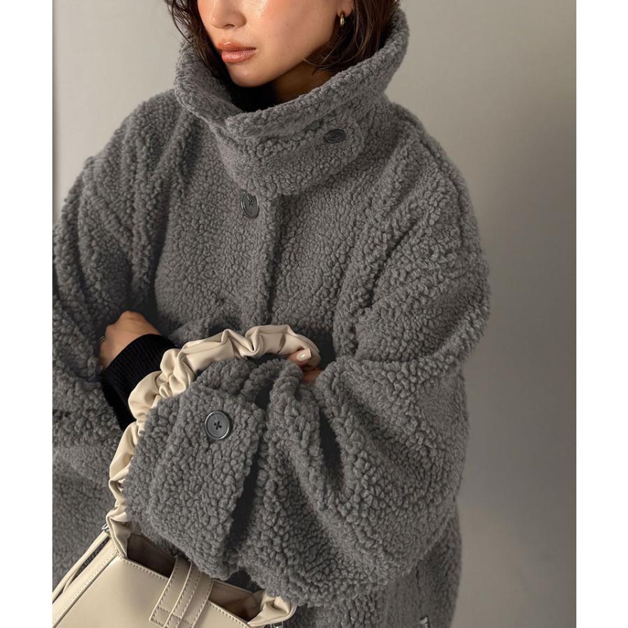 《java ジャバコラボ》ブルゾン レディース 大きいサイズ アウター ボア ショートブルゾン 大きめポケット ゆったりシルエット 保温性 実用性 | classicalelf | 09