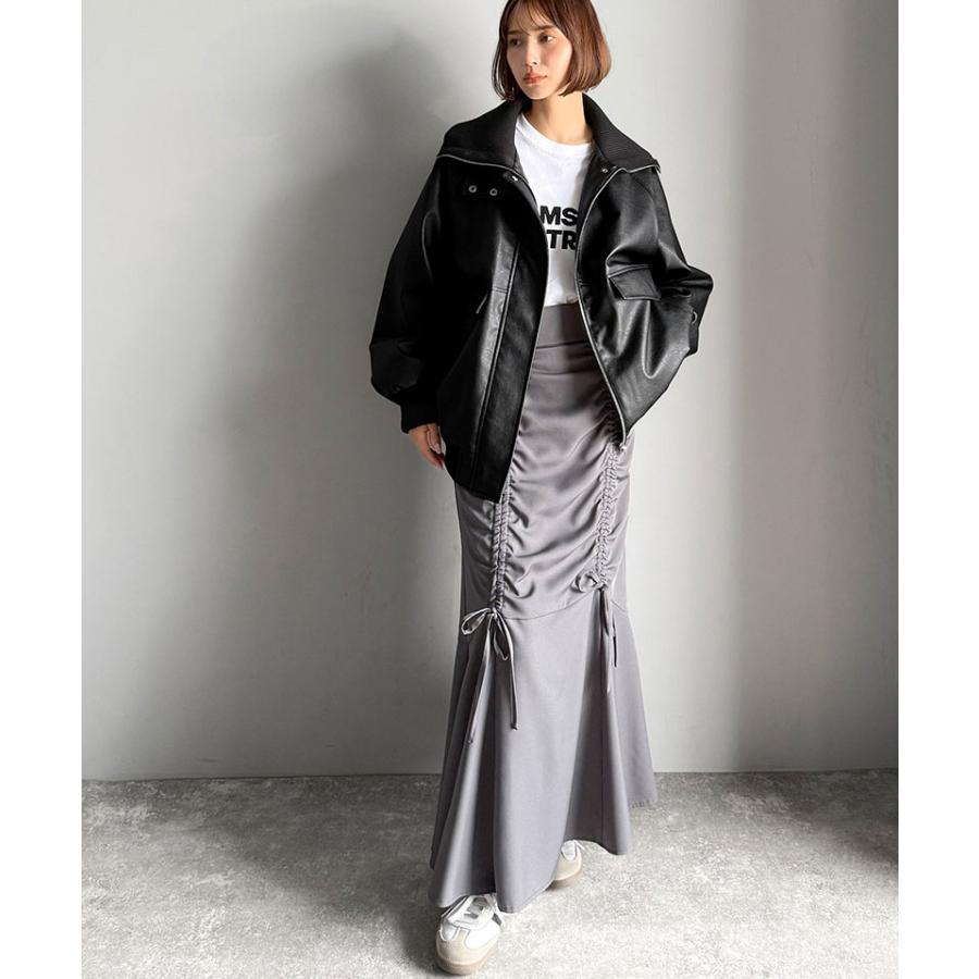 《java ジャバコラボ》レザージャケットレディース アウター レイヤード衿 比翼デザイン ヴィンテージ調 カジュアル 高級感 フェイクレザー | classicalelf | 08