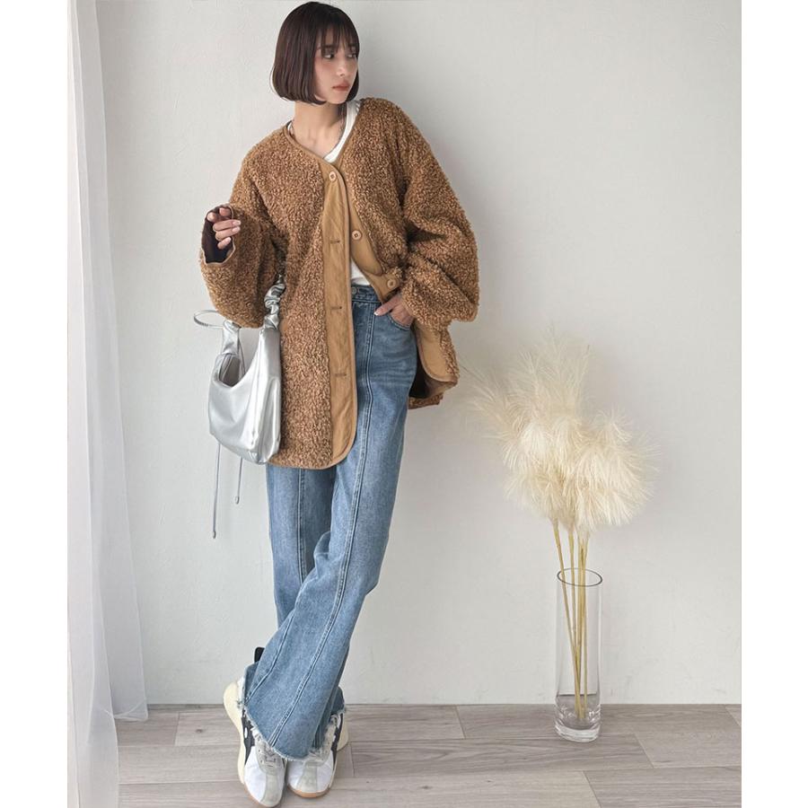 《java ジャバコラボ》 アウター ジャケット レディース ゆるっと オーバーサイズ 異素材 切り替え 配色 ボア ブルゾン 大きいサイズ 秋 冬 2025aw | classicalelf | 11