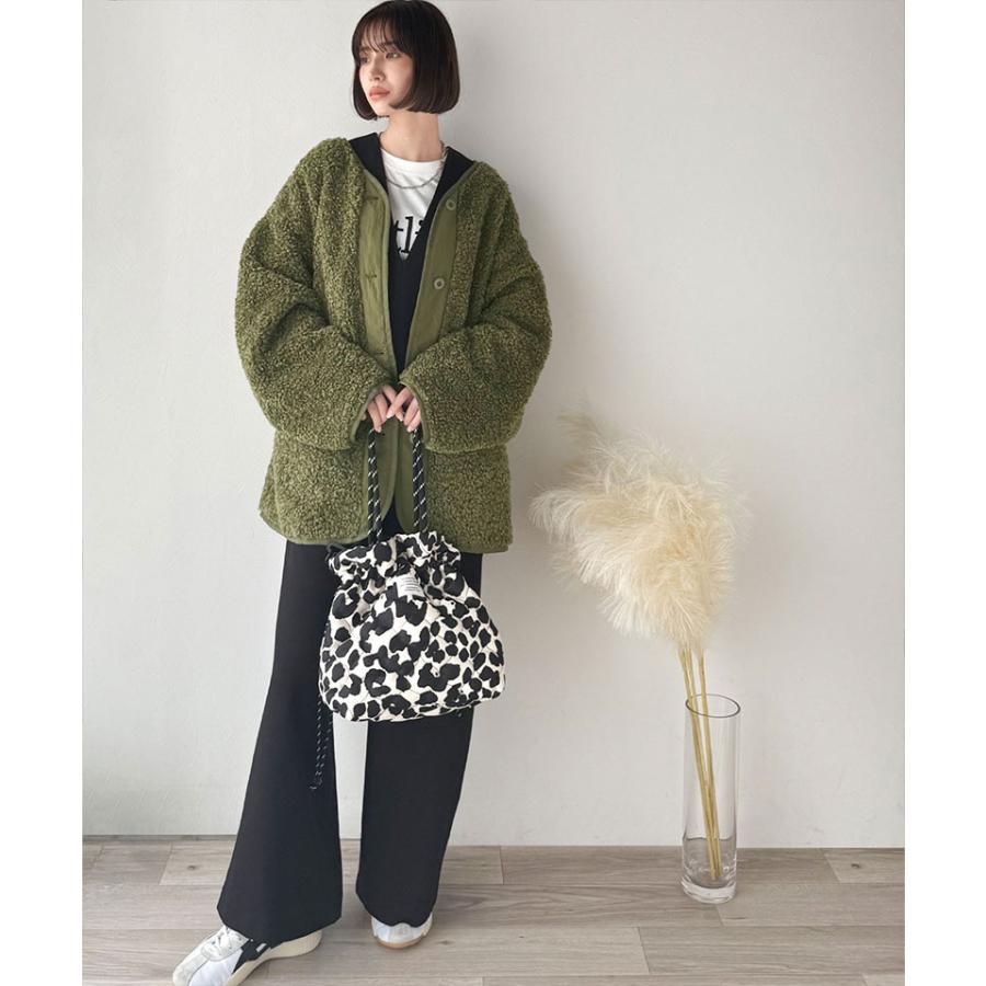 《java ジャバコラボ》 アウター ジャケット レディース ゆるっと オーバーサイズ 異素材 切り替え 配色 ボア ブルゾン 大きいサイズ 秋 冬 2025aw | classicalelf | 14