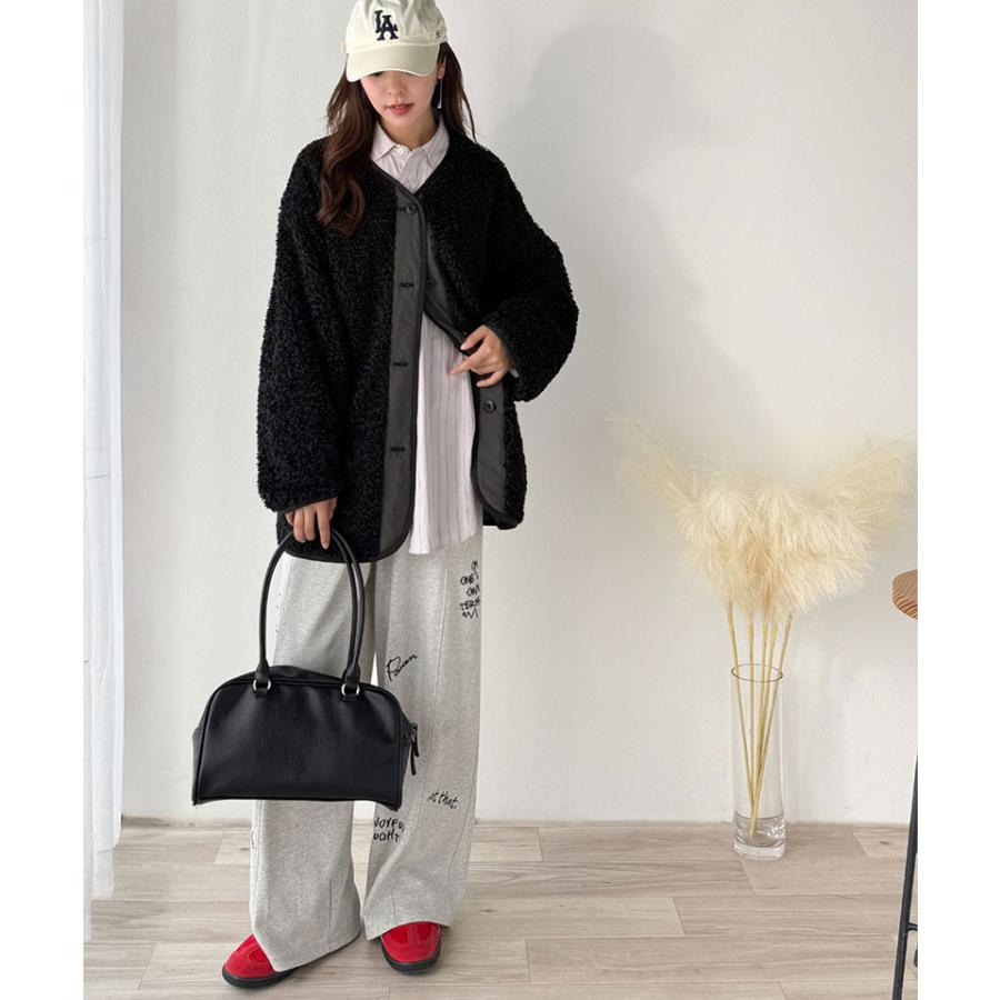 《java ジャバコラボ》 アウター ジャケット レディース ゆるっと オーバーサイズ 異素材 切り替え 配色 ボア ブルゾン 大きいサイズ 秋 冬 2025aw | classicalelf | 07