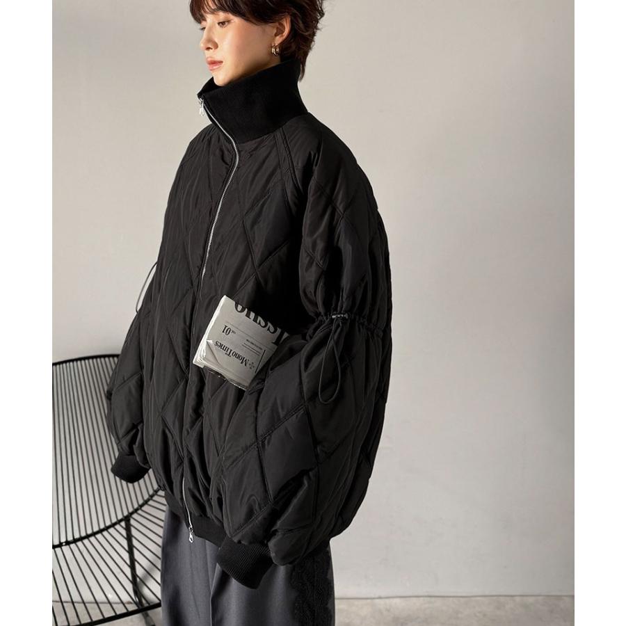 《java ジャバコラボ》ジャケット レディース 秋 アウター ダブルキルティング 袖ドロスト 中綿ジャケット カジュアル きれいめ 暖かい かわいい | classicalelf | 10