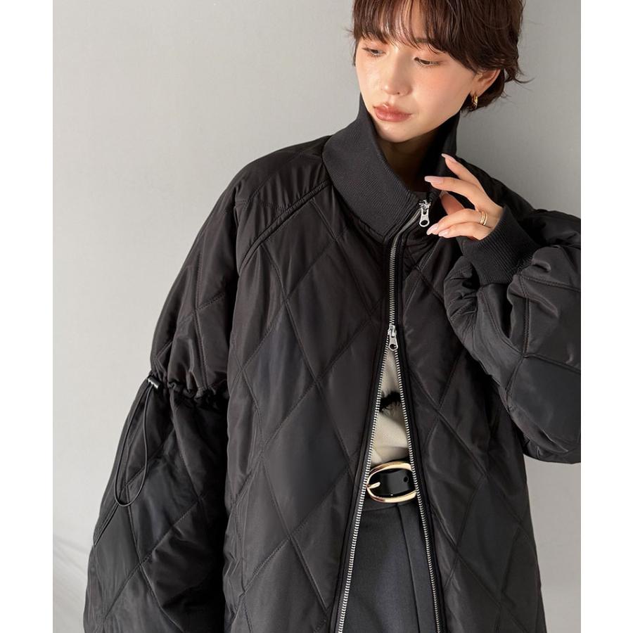 《java ジャバコラボ》ジャケット レディース 秋 アウター ダブルキルティング 袖ドロスト 中綿ジャケット カジュアル きれいめ 暖かい かわいい | classicalelf | 11