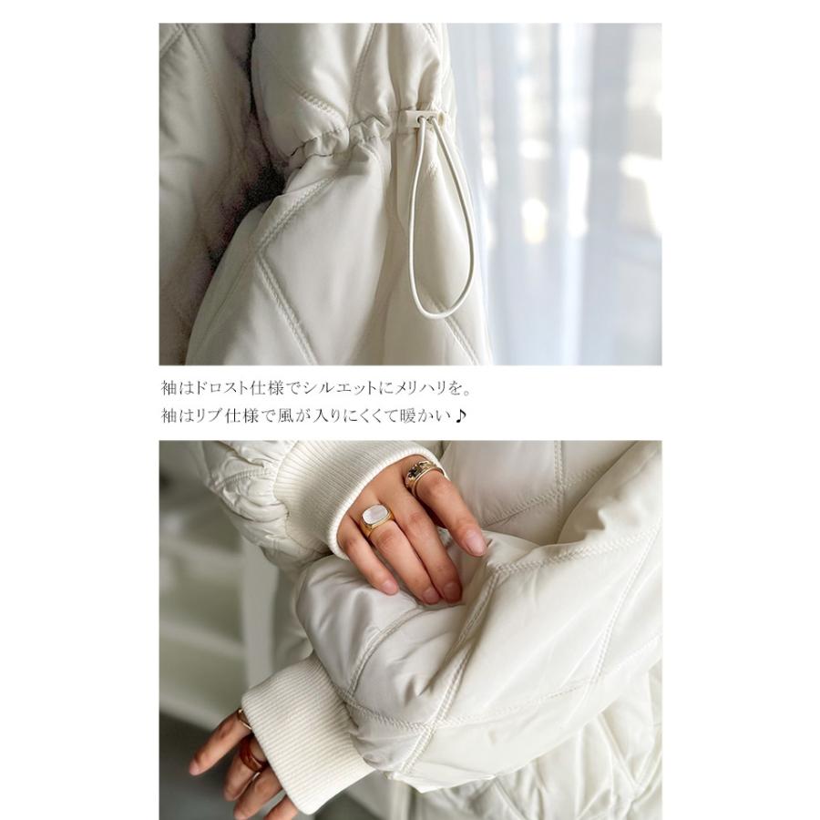 《java ジャバコラボ》ジャケット レディース 秋 アウター ダブルキルティング 袖ドロスト 中綿ジャケット カジュアル きれいめ 暖かい かわいい | classicalelf | 16