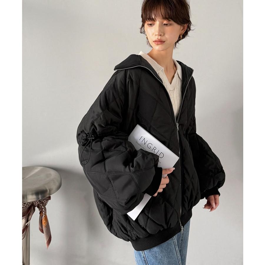《java ジャバコラボ》ジャケット レディース 秋 アウター ダブルキルティング 袖ドロスト 中綿ジャケット カジュアル きれいめ 暖かい かわいい | classicalelf | 08