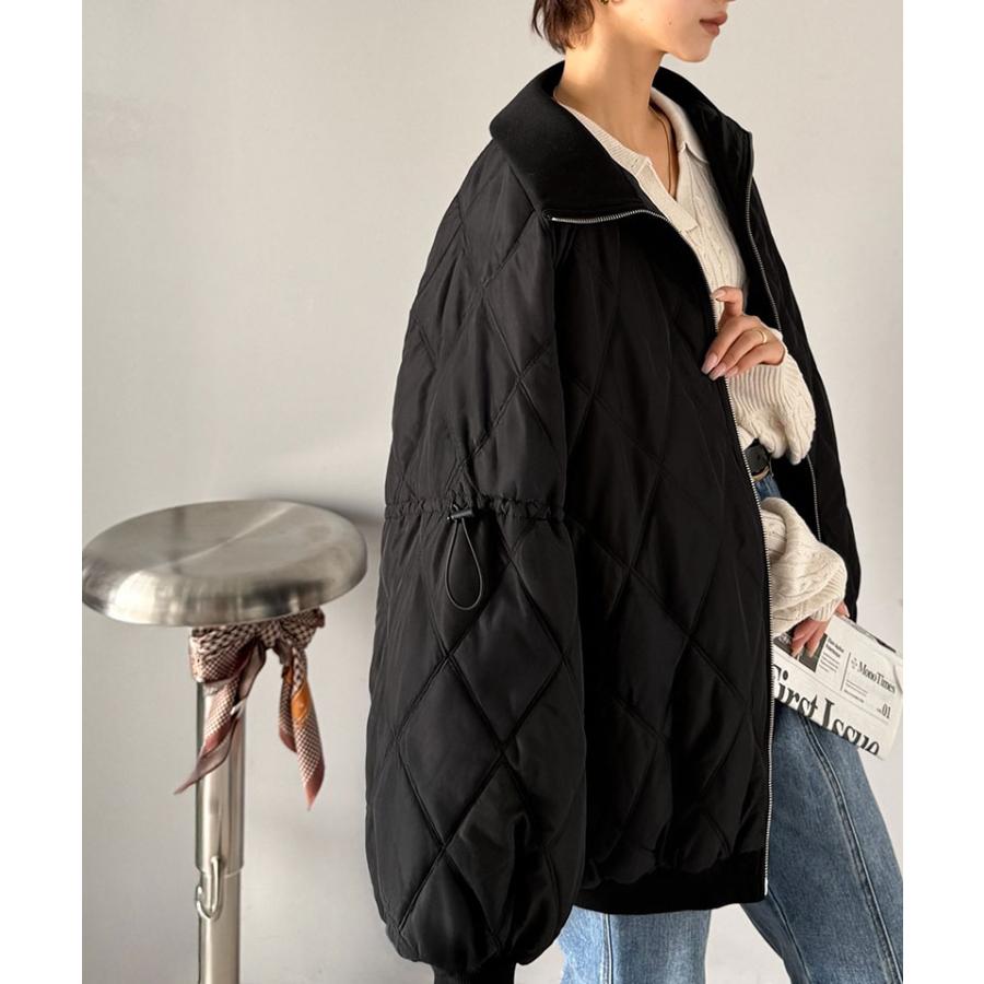 《java ジャバコラボ》ジャケット レディース 秋 アウター ダブルキルティング 袖ドロスト 中綿ジャケット カジュアル きれいめ 暖かい かわいい | classicalelf | 09