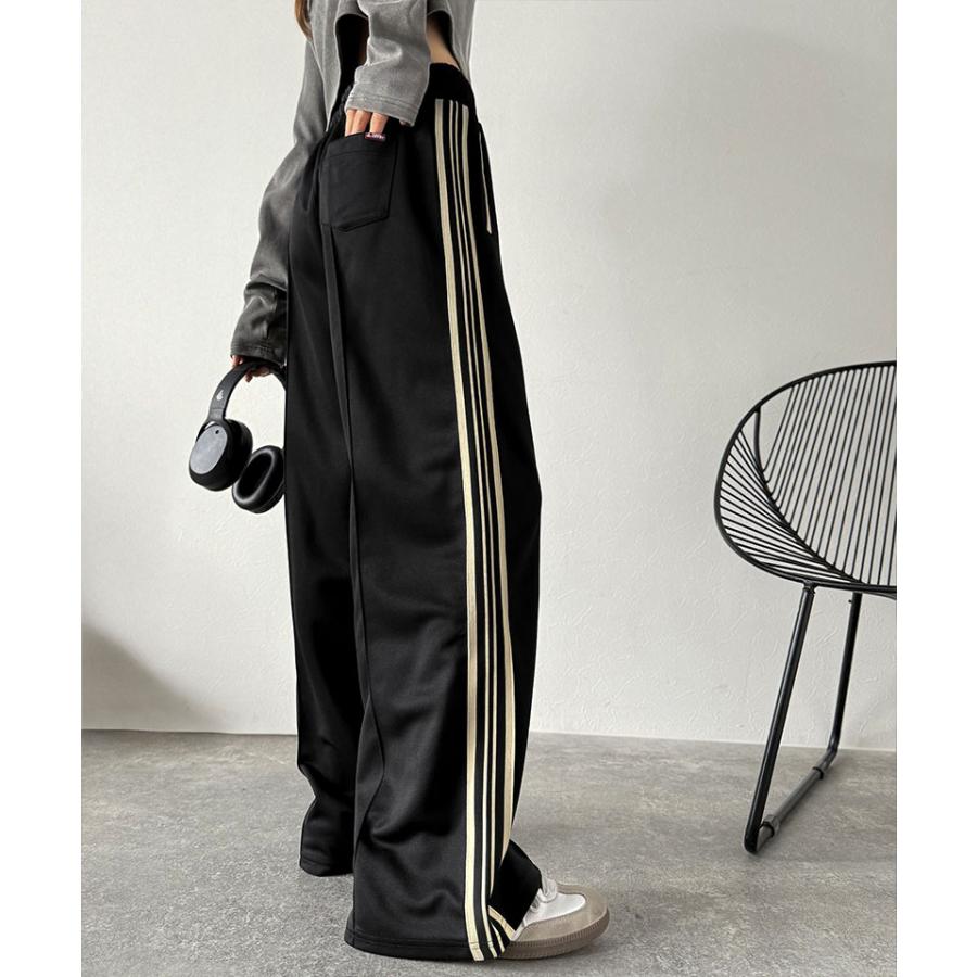 《java ジャバコラボ》ボトムス レディース 秋冬 パンツ 配色 サイド ライン ロゴ 刺繍 トラックパンツ ウエスト ゴム 仕様 男女兼用 ユニセックス | classicalelf | 10