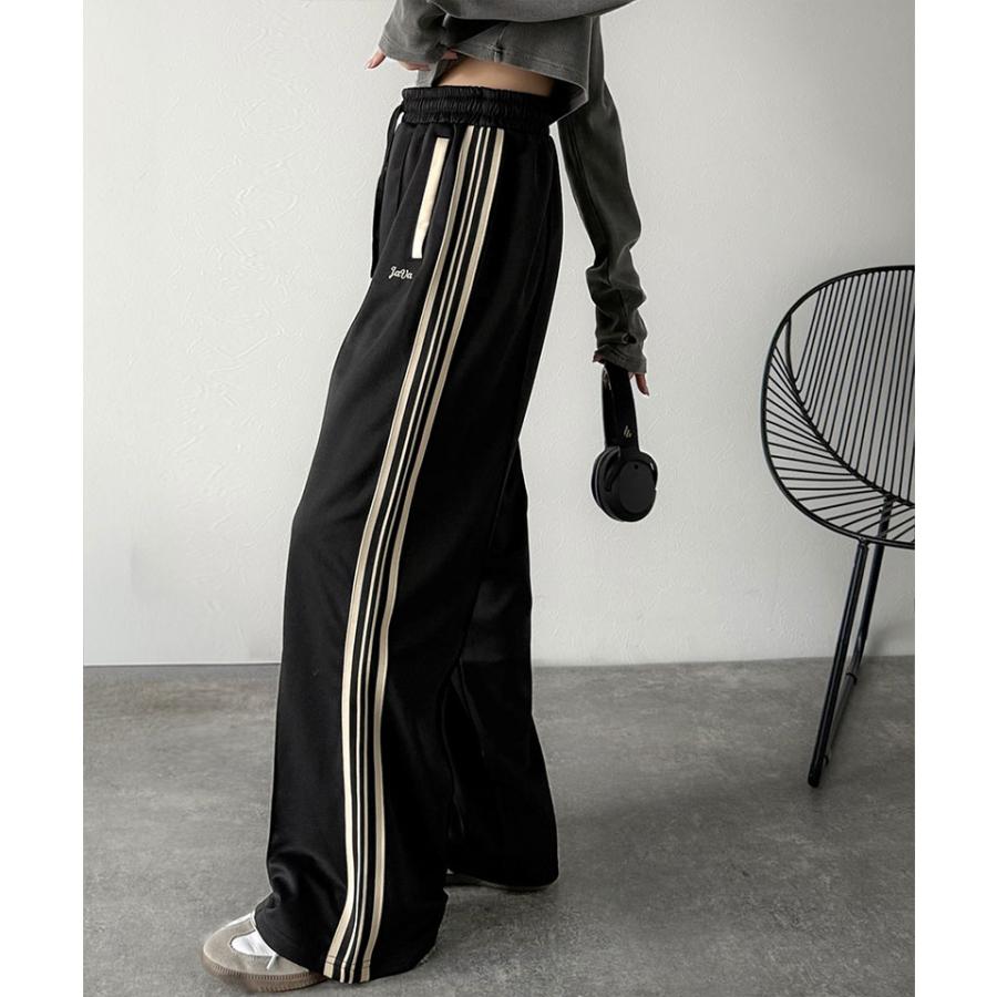 《java ジャバコラボ》ボトムス レディース 秋冬 パンツ 配色 サイド ライン ロゴ 刺繍 トラックパンツ ウエスト ゴム 仕様 男女兼用 ユニセックス | classicalelf | 11