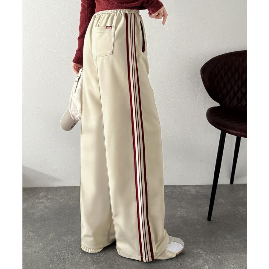《java ジャバコラボ》ボトムス レディース 秋冬 パンツ 配色 サイド ライン ロゴ 刺繍 トラックパンツ ウエスト ゴム 仕様 男女兼用 ユニセックス | classicalelf | 05