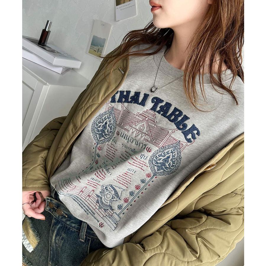 《java ジャバコラボ》 トップス スウェット レディース 前後 2way タイ レシピ 刺繍 裏起毛スウェット 男女兼用 ユニセックス メンズ ゆるっと | classicalelf | 03