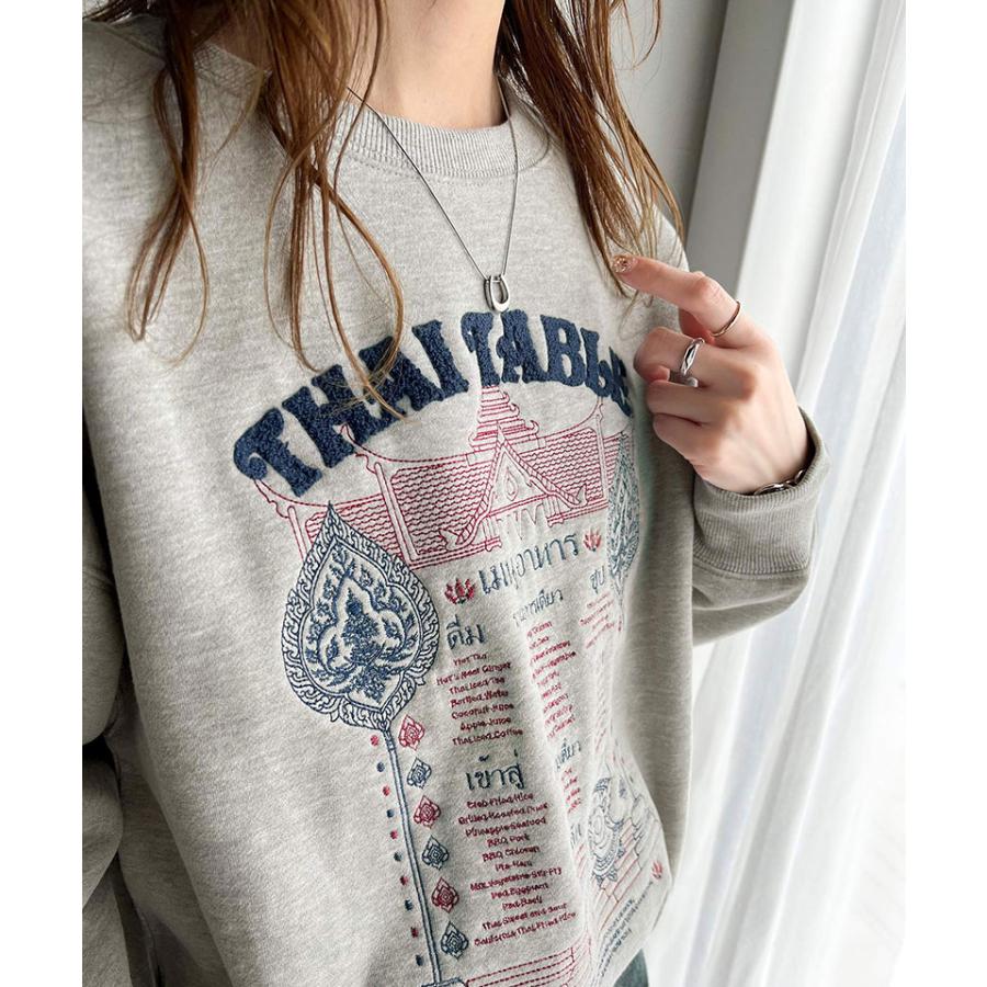 《java ジャバコラボ》 トップス スウェット レディース 前後 2way タイ レシピ 刺繍 裏起毛スウェット 男女兼用 ユニセックス メンズ ゆるっと | classicalelf | 05