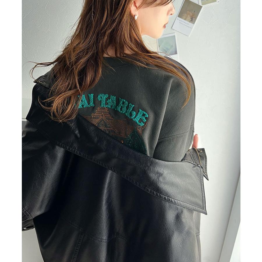 《java ジャバコラボ》 トップス スウェット レディース 前後 2way タイ レシピ 刺繍 裏起毛スウェット 男女兼用 ユニセックス メンズ ゆるっと | classicalelf | 09