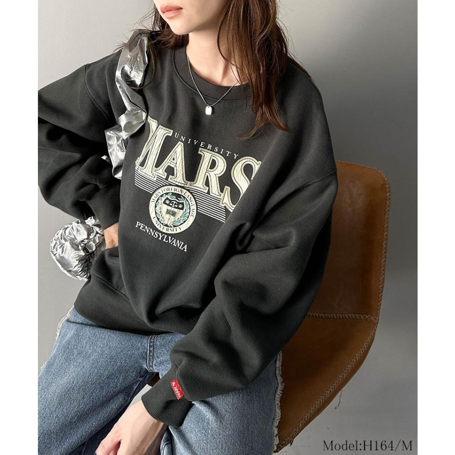 《javaジャバコラボ》 トップス スウェット レディース カレッジ ロゴ クラック プリント 裏起毛スウェット 男女兼用 ユニセックス メンズ ゆるっと | classicalelf | 11