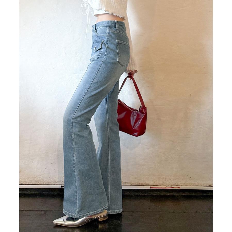 【mily bilet】ボトムス パンツ レディース デニム フレアデニム ストレッチ ポケット ヴィンテージ感 こなれ感 美 | classicalelf | 13