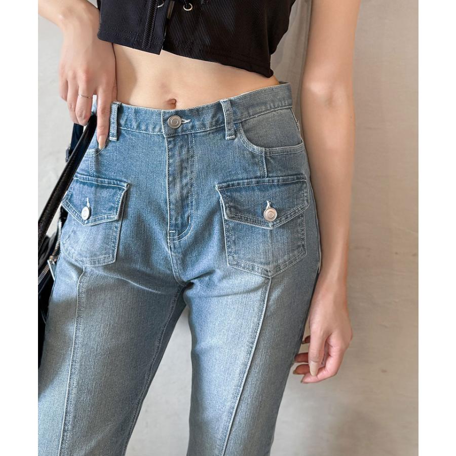 【mily bilet】ボトムス パンツ レディース デニム フレアデニム ストレッチ ポケット ヴィンテージ感 こなれ感 美 | classicalelf | 14