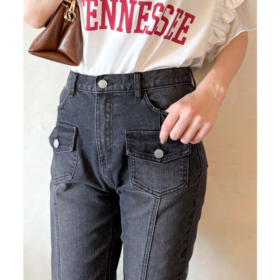 【mily bilet】ボトムス パンツ レディース デニム フレアデニム ストレッチ ポケット ヴィンテージ感 こなれ感 美 | classicalelf | 05