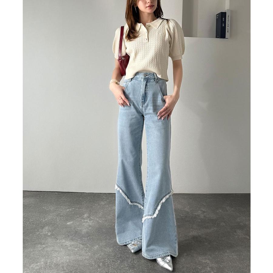 【mily bilet】ボトムス パンツ レディース デニムパンツ ヴィンテージ ダメージ レアジーンズ フリンジ ウエスタンライク 脚長効果 着回し力抜群 | classicalelf | 11