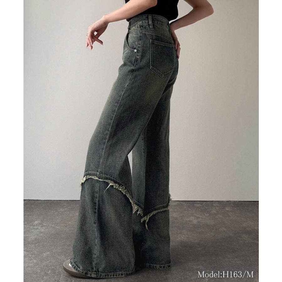 【mily bilet】ボトムス パンツ レディース デニムパンツ ヴィンテージ ダメージ レアジーンズ フリンジ ウエスタンライク 脚長効果 着回し力抜群 | classicalelf | 12