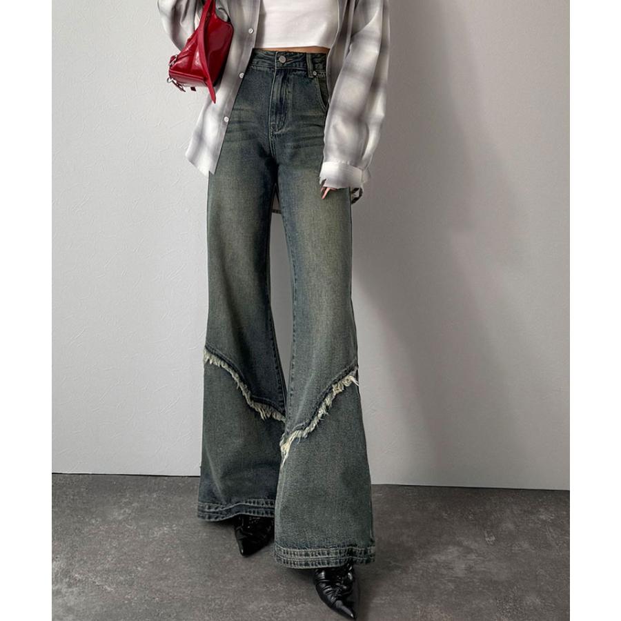 【mily bilet】ボトムス パンツ レディース デニムパンツ ヴィンテージ ダメージ レアジーンズ フリンジ ウエスタンライク 脚長効果 着回し力抜群 | classicalelf | 14