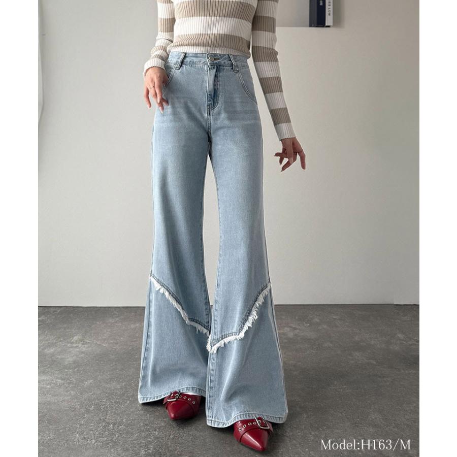 【mily bilet】ボトムス パンツ レディース デニムパンツ ヴィンテージ ダメージ レアジーンズ フリンジ ウエスタンライク 脚長効果 着回し力抜群 | classicalelf | 07