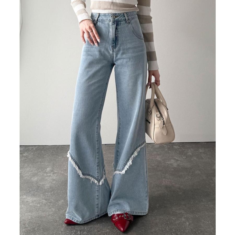 【mily bilet】ボトムス パンツ レディース デニムパンツ ヴィンテージ ダメージ レアジーンズ フリンジ ウエスタンライク 脚長効果 着回し力抜群 | classicalelf | 08