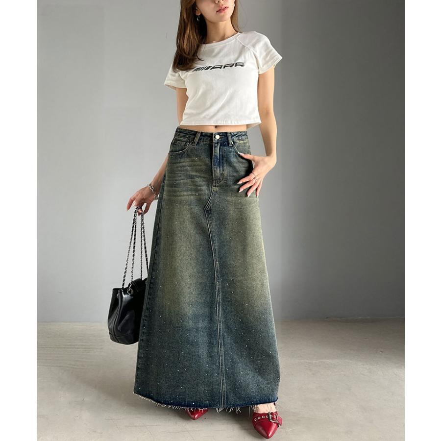 【mily bilet】ボトムス スカート レディース フレアスカート Aライン ビジューストーン付き きらめき 華やか シンプル ロングシーズン | classicalelf | 12