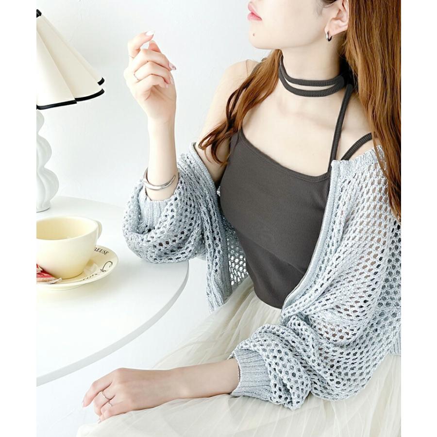 【mily bilet】 トップス キャミソール レディース チョーカー リボン 使い カップ 付き キャミ レイヤード テレコリブ素材 肩紐 アジャスター | classicalelf | 13