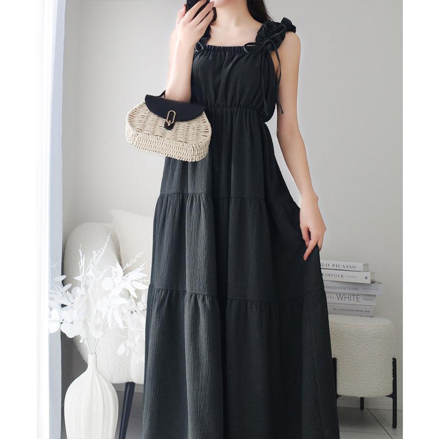 《mily bilet》 ワンピース 夏 レディース フリル ショルダー Aライン キャミワンピース ロング フェミニン エレガント デート お出かけ 2025ss | classicalelf | 10
