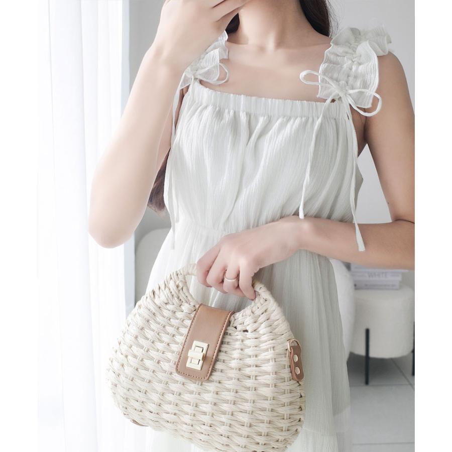 《mily bilet》 ワンピース 夏 レディース フリル ショルダー Aライン キャミワンピース ロング フェミニン エレガント デート お出かけ 2025ss | classicalelf | 04