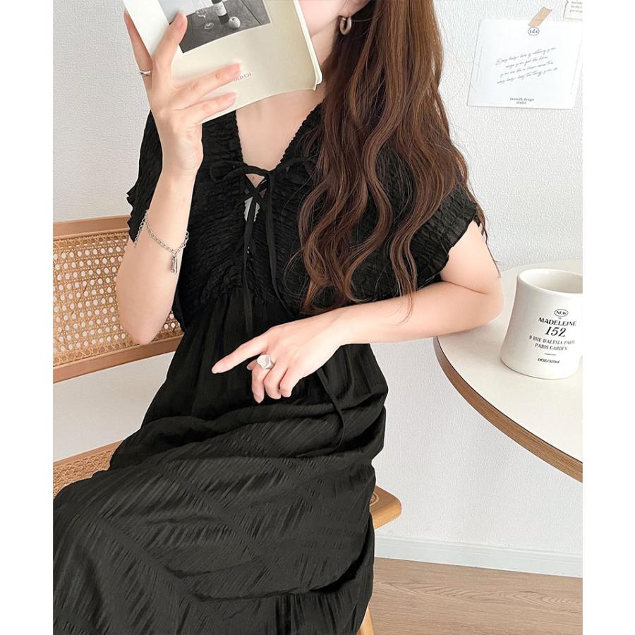 【mily bilet】ワンピース レディース 微光沢 素材 マジョリカ プリーツ ギャザー 使い フレア ワンピ ロング ゆるっと オーバーサイズ 大きいサイズ | classicalelf | 10