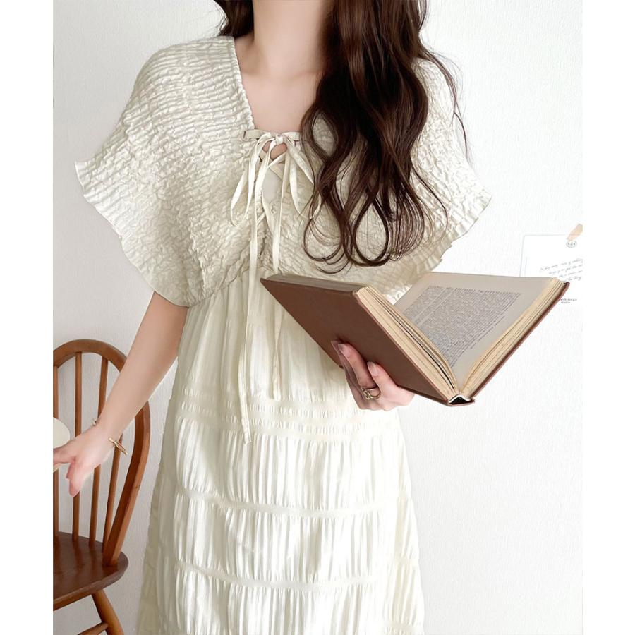 【mily bilet】ワンピース レディース 微光沢 素材 マジョリカ プリーツ ギャザー 使い フレア ワンピ ロング ゆるっと オーバーサイズ 大きいサイズ | classicalelf | 06