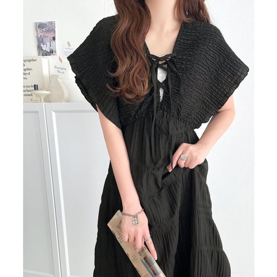 【mily bilet】ワンピース レディース 微光沢 素材 マジョリカ プリーツ ギャザー 使い フレア ワンピ ロング ゆるっと オーバーサイズ 大きいサイズ | classicalelf | 09