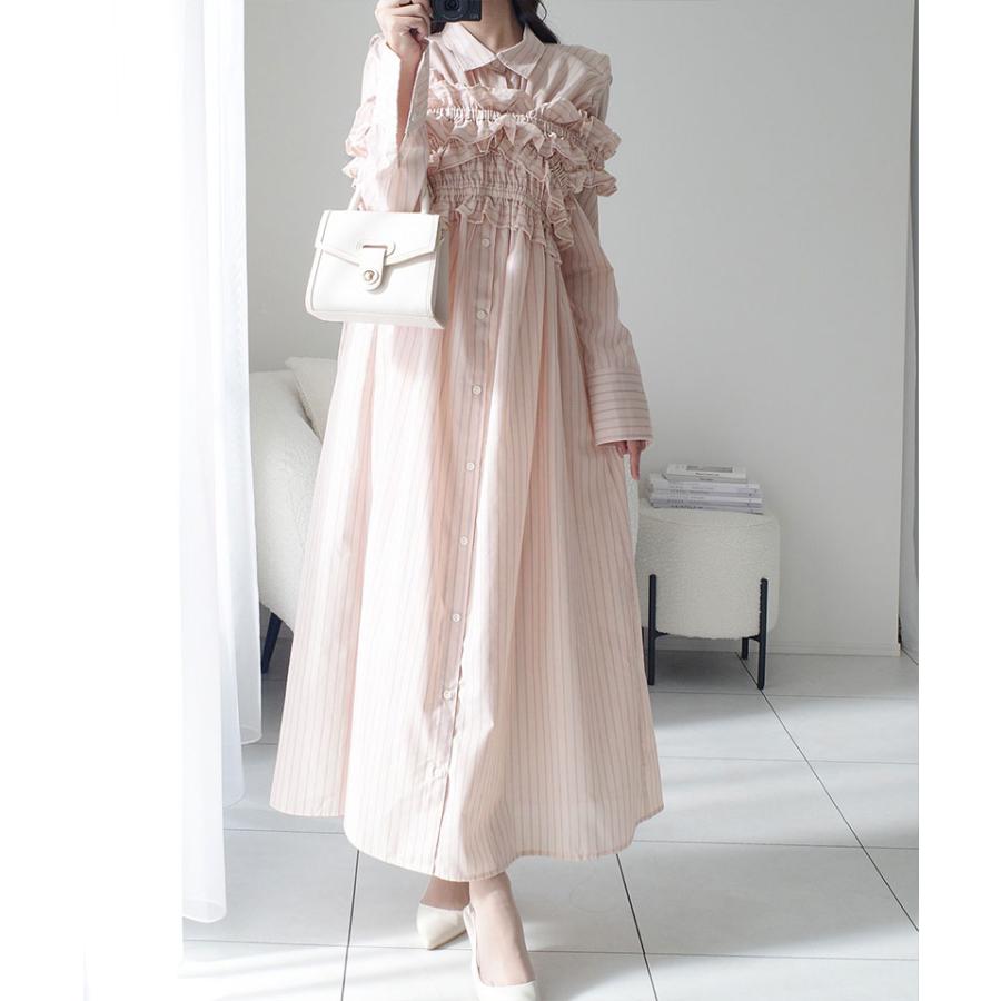 【mily bilet】ワンピース レディース 袖 取外し 可能 マルチウェイ ビスチェ ドッキング ストライプ シャツワンピ 着回し レイヤードコーデ | classicalelf | 14