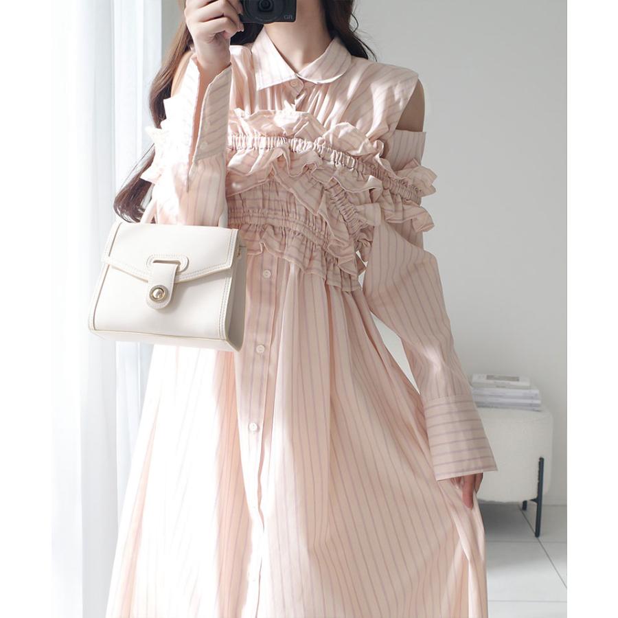 【mily bilet】ワンピース レディース 袖 取外し 可能 マルチウェイ ビスチェ ドッキング ストライプ シャツワンピ 着回し レイヤードコーデ | classicalelf | 15