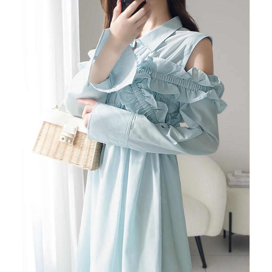 【mily bilet】ワンピース レディース 袖 取外し 可能 マルチウェイ ビスチェ ドッキング ストライプ シャツワンピ 着回し レイヤードコーデ | classicalelf | 04