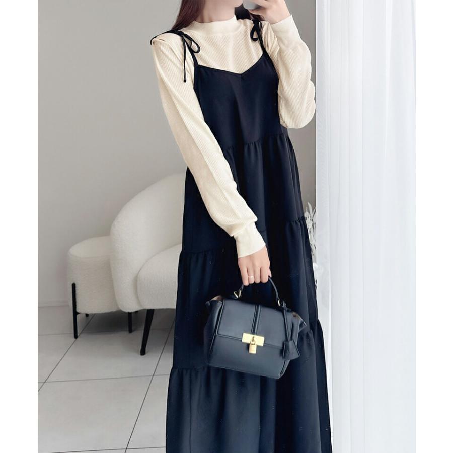 【mily bilet】 トップス ニット レディース 2way オープン ショルダー リブニット 無地 ボーダー 柄肩 ボタン 程よい 肌見せ ハイネック | classicalelf | 05