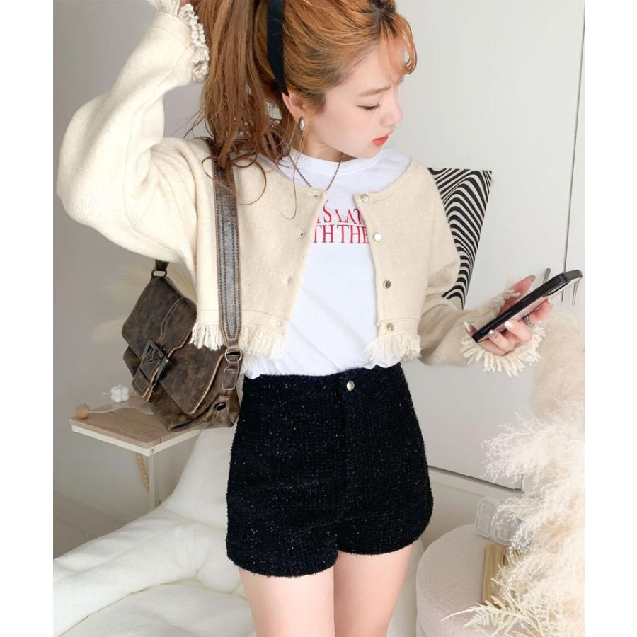 【mily bilet】 トップス カーディガン レディース ニット セットアンサンブル リブニット 裾フリンジ オフショル 2way仕様 アンサンブル ゆったり | classicalelf | 05