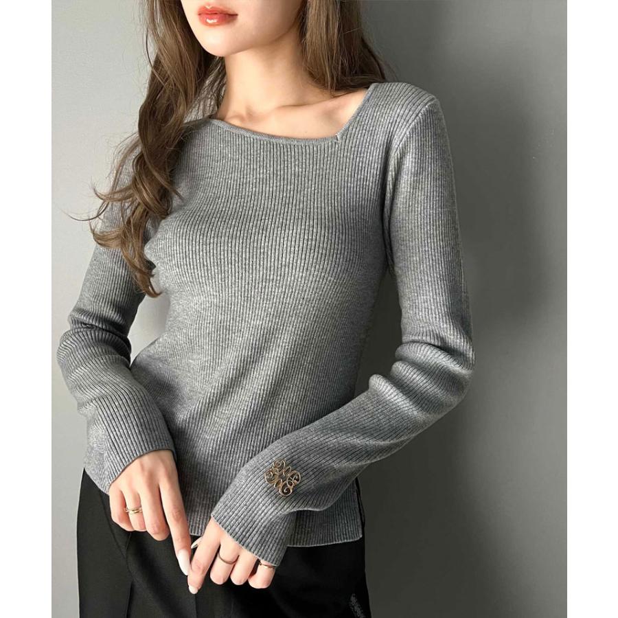 【mily bilet】 トップス ニット レディース ブローチ付き アシンメトリー オフショル ワンショル チョーカー マルチウェイ サイドスリット | classicalelf | 11