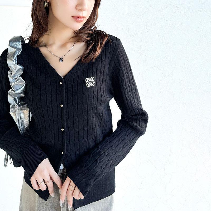 【mily bilet】 トップス カーディガン レディース チョーカー & ブローチ 付き ケーブル 編み V ネック カーディガン 羽織り インナー | classicalelf | 18