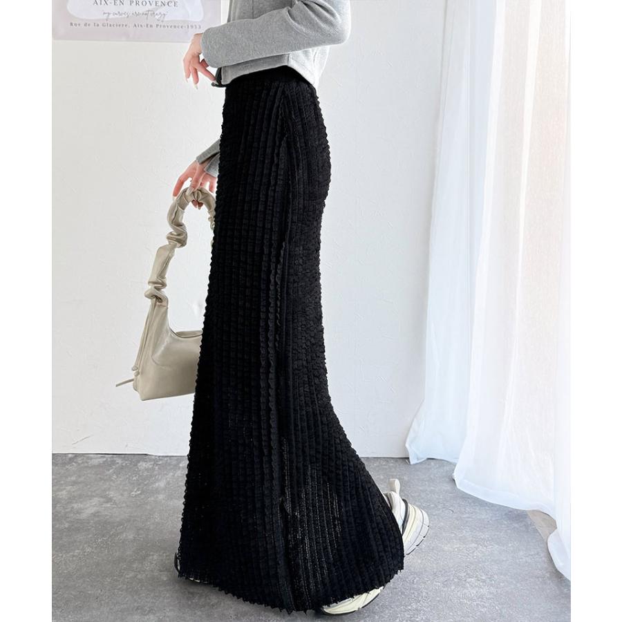 【mily bilet】ボトムス スカート レディース 華やか プチ フリル I ライン スカート ロング 丈 ウエスト ゴム 仕様 スタイルアップ 裏地 付き | classicalelf | 11