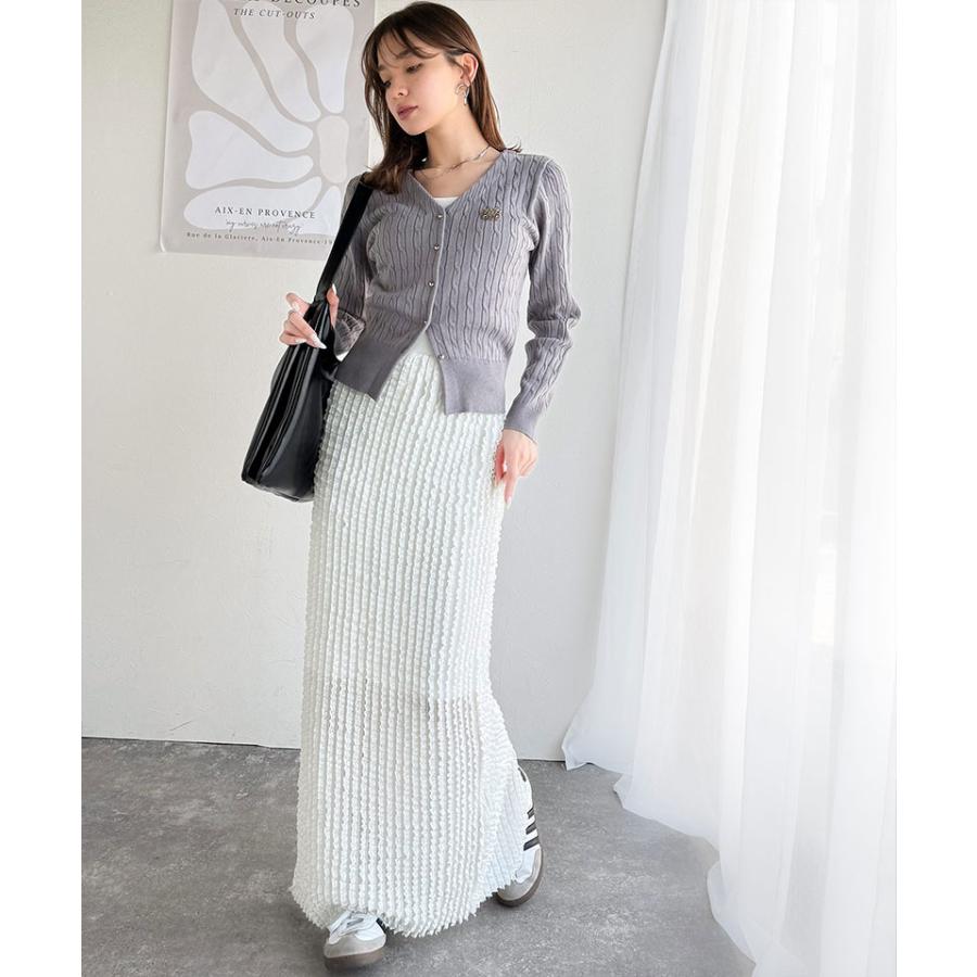 【mily bilet】ボトムス スカート レディース 華やか プチ フリル I ライン スカート ロング 丈 ウエスト ゴム 仕様 スタイルアップ 裏地 付き | classicalelf | 06