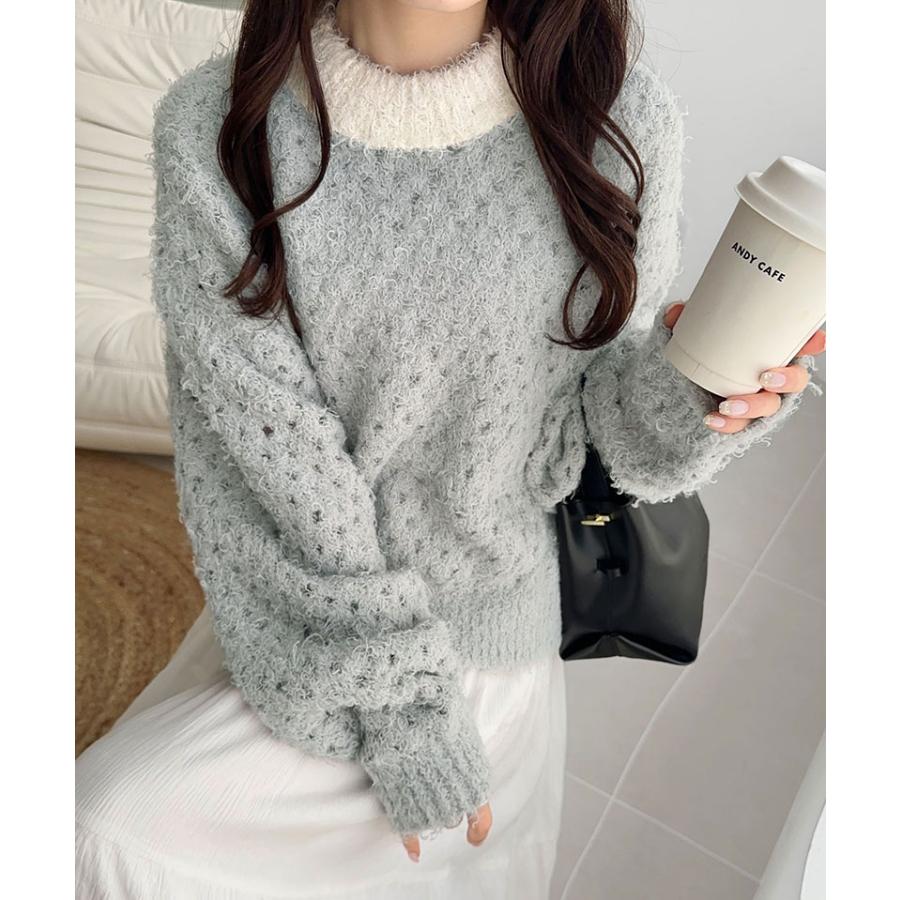 【mily bilet】カーディガン レディース 秋 トップス ニット 前後2way メタルボタン フェザーヤーン ふわっと感 大人可愛い 透け感 軽やか こなれ感 | classicalelf | 14