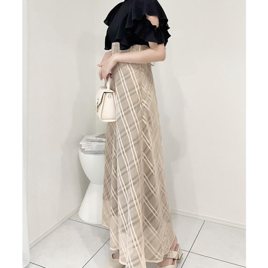 【mily bilet】 ワンピース レディース ダブル フリル 袖 チェック レース ドッキング ワンピ バック 編み上げ シャーリング ゴム 高見え | classicalelf | 15