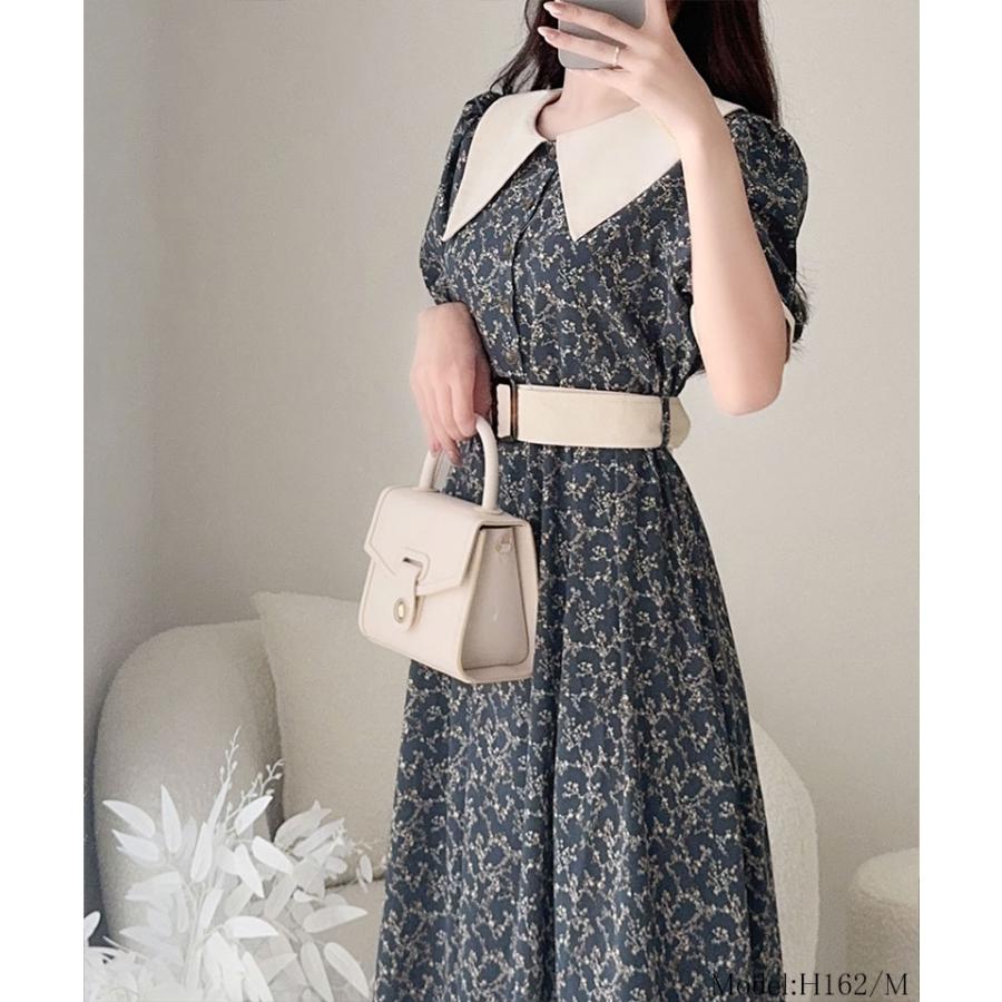 【mily bilet】 ワンピース 夏 レディース レトロ ガーリー 小花柄 幅広 シャツ ワンピ ロング 丈 二の腕 カバー 大きいサイズ 春 夏 2025ss | classicalelf | 13