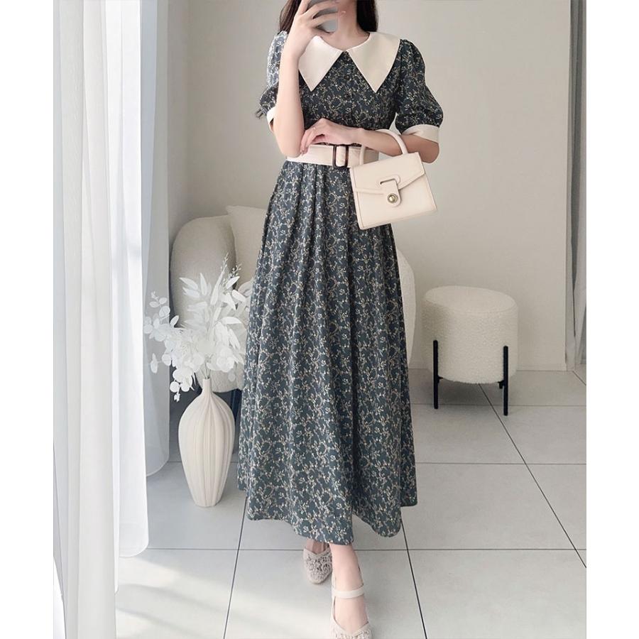 【mily bilet】 ワンピース 夏 レディース レトロ ガーリー 小花柄 幅広 シャツ ワンピ ロング 丈 二の腕 カバー 大きいサイズ 春 夏 2025ss | classicalelf | 14