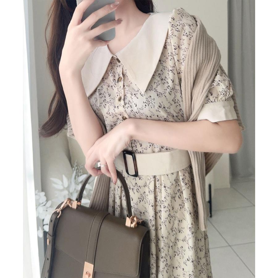 【mily bilet】 ワンピース 夏 レディース レトロ ガーリー 小花柄 幅広 シャツ ワンピ ロング 丈 二の腕 カバー 大きいサイズ 春 夏 2025ss | classicalelf | 07