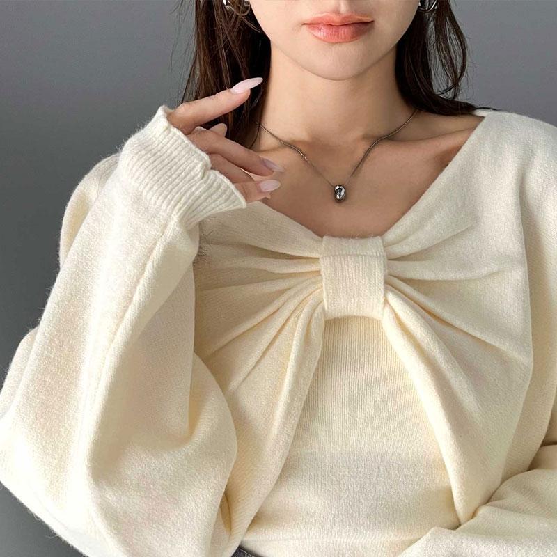 【mily bilet】 トップス ボレロニット キャミソール アンサンブル レディース マルチway リボン ドルマン ガーリー オフショルダー ショート丈 | classicalelf