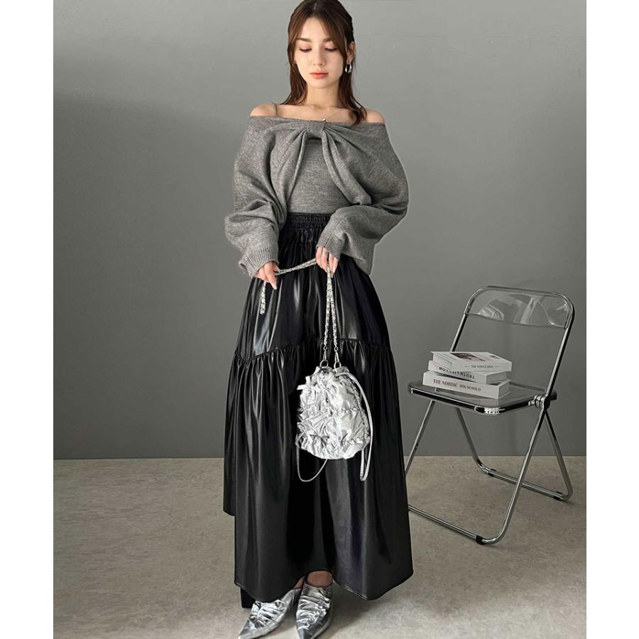 【mily bilet】 トップス ボレロニット キャミソール アンサンブル レディース マルチway リボン ドルマン ガーリー オフショルダー ショート丈 | classicalelf | 09