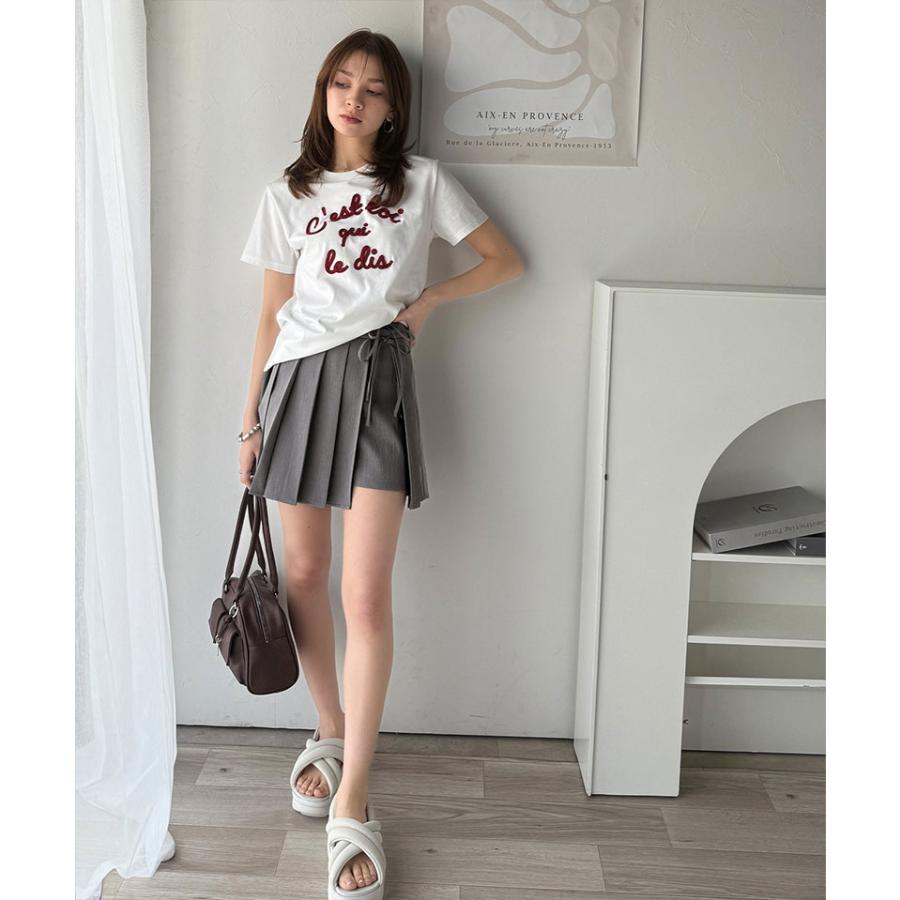 《mily bilet》 レディース スカート スカート 大人可愛い ダブルリボン プリーツ スカパン 大人ガーリー ミニボトム 安心快適 ウエストすっきり | classicalelf | 06